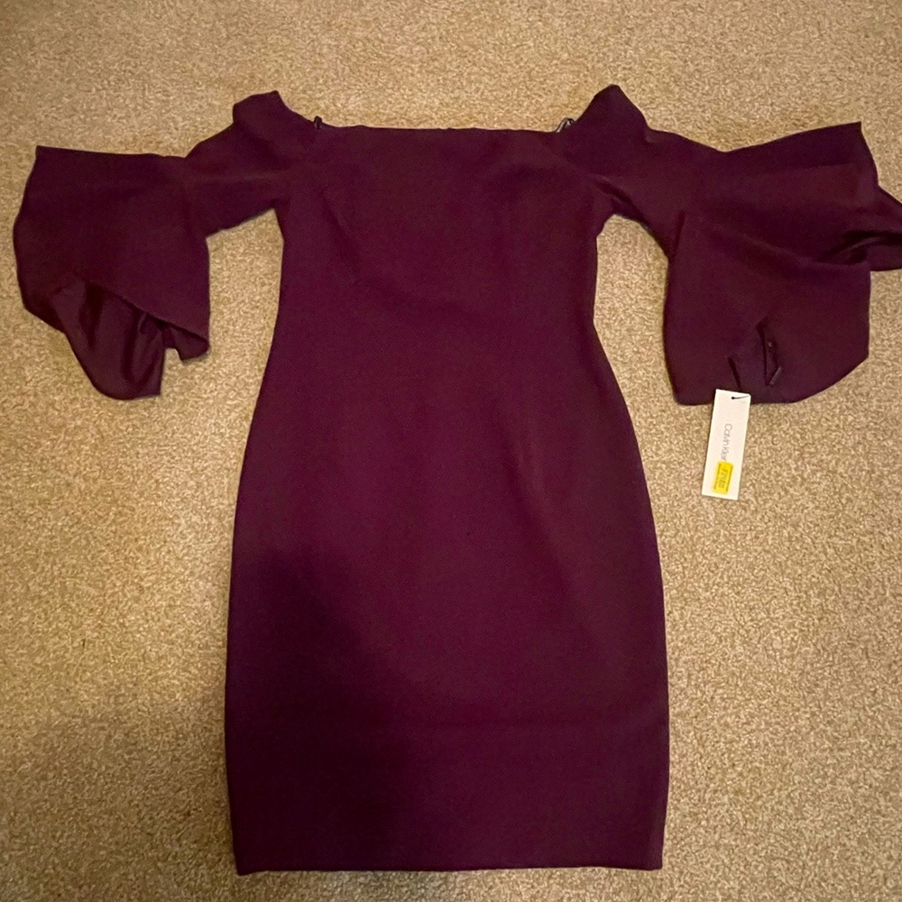 Calvin Klein off the shoulder bell sleeve dress